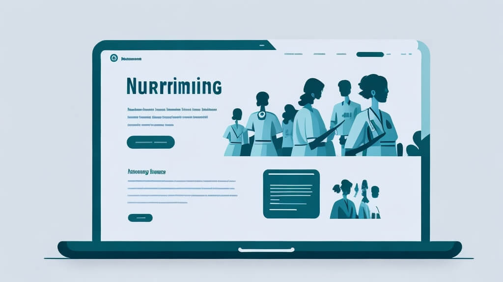 Leonardo Diffusion nursing companies websiteon laptop vector 3 1 روش ها و ایده هایی برای تبلیغات شرکت های پرستاری
