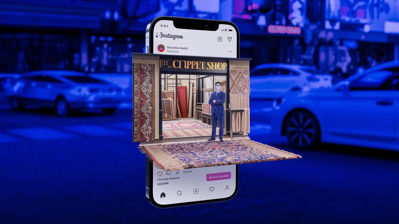 a 3d render of an instagram page open on a mobile wpDl2T5HSE6a8vr7awy8wg ۱۰ ایده تولید محتوای برای پیج اینستاگرام فروش فرش