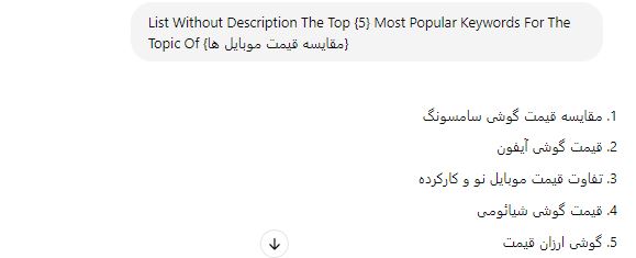 بدون توضیحات نحوه استفاده از ChatGPT برای تحقیقات کلمات کلیدی