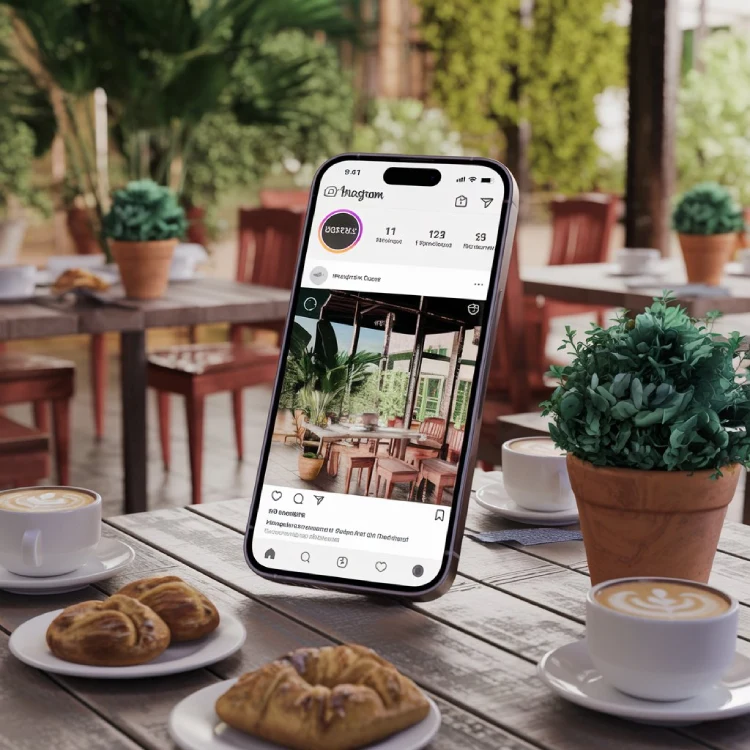 a 3d render of a mobile phone with the instagram p JRbJpvENTkGqSaNnyi5LPw egdsLDbVSEWePupTy6k UQ ۱۵ ایده تولید محتوا برای اینستاگرام کافه