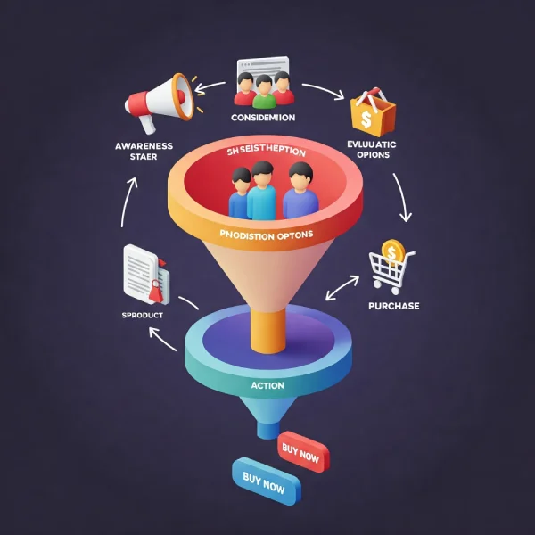 آموزش ساخت قیف فروش (Sales Funnel) برای تبلیغات: چطور کاربر را تا خرید هدایت کنیم