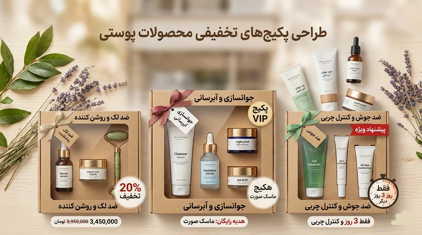 مجازی مارکت پیشرو در تبلیغات مجازی چگونه پکیج‌های تخفیفی محصولات پوستی جذاب طراحی کنیم؟